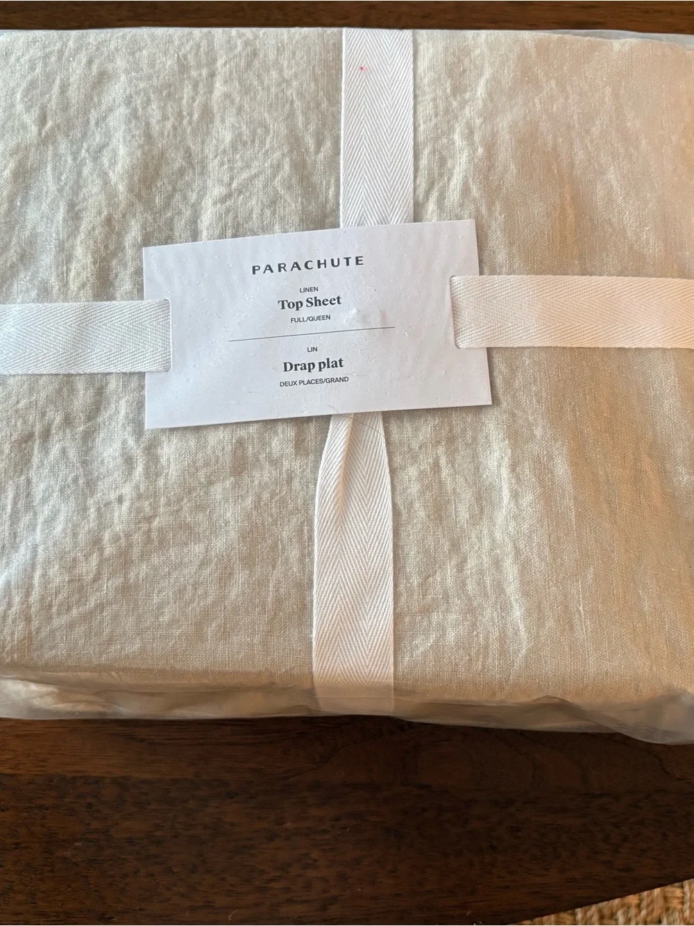 Parachute Linen Top Sheet in bone